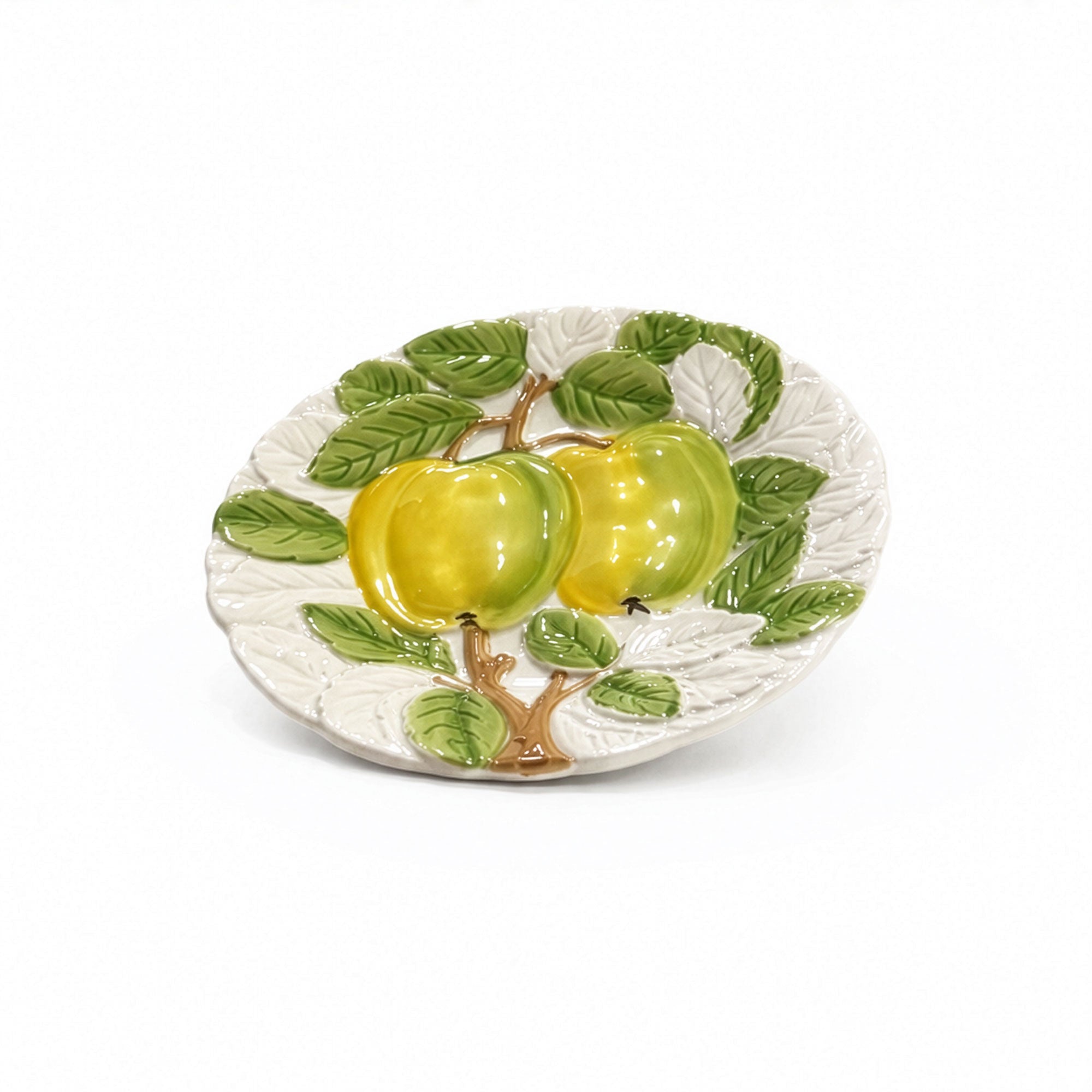 Italian Majolica Fruit Plates, Set of Five, Circa 1960s–1970s