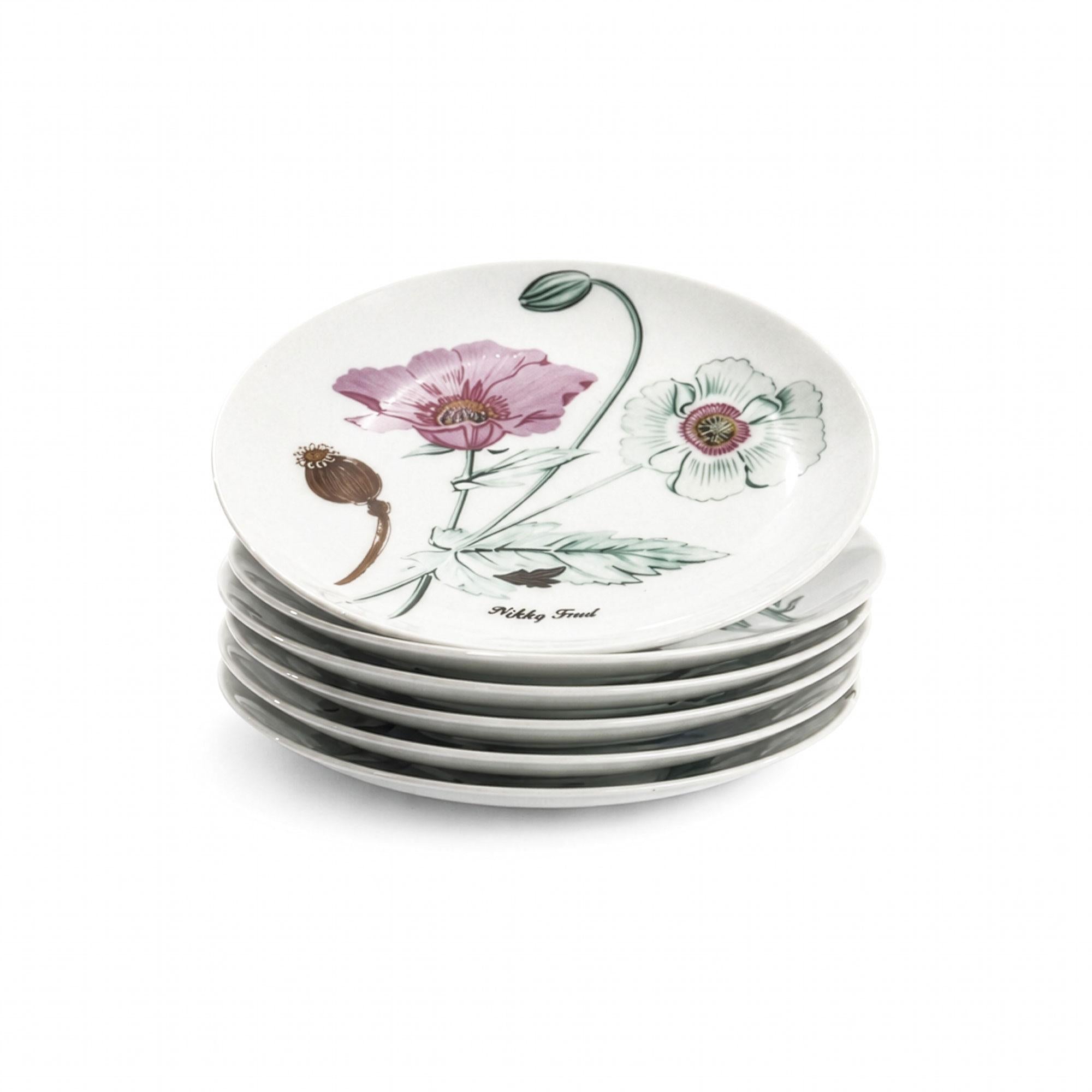 Horchow Collection Set of 12 Botanical Salad Plates, Porcelain, Japan — image 2