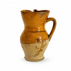 19th Century Antique Puglian Two-Tone Glazed Terracotta Pitcher — image 4