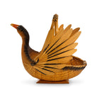 Vintage Chinese Handwoven Wicker Swan Basket, Mid 20th Century — image 4