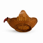 Vintage Chinese Wicker Rooster Basket, Handwoven Rattan, 1970s — image 7