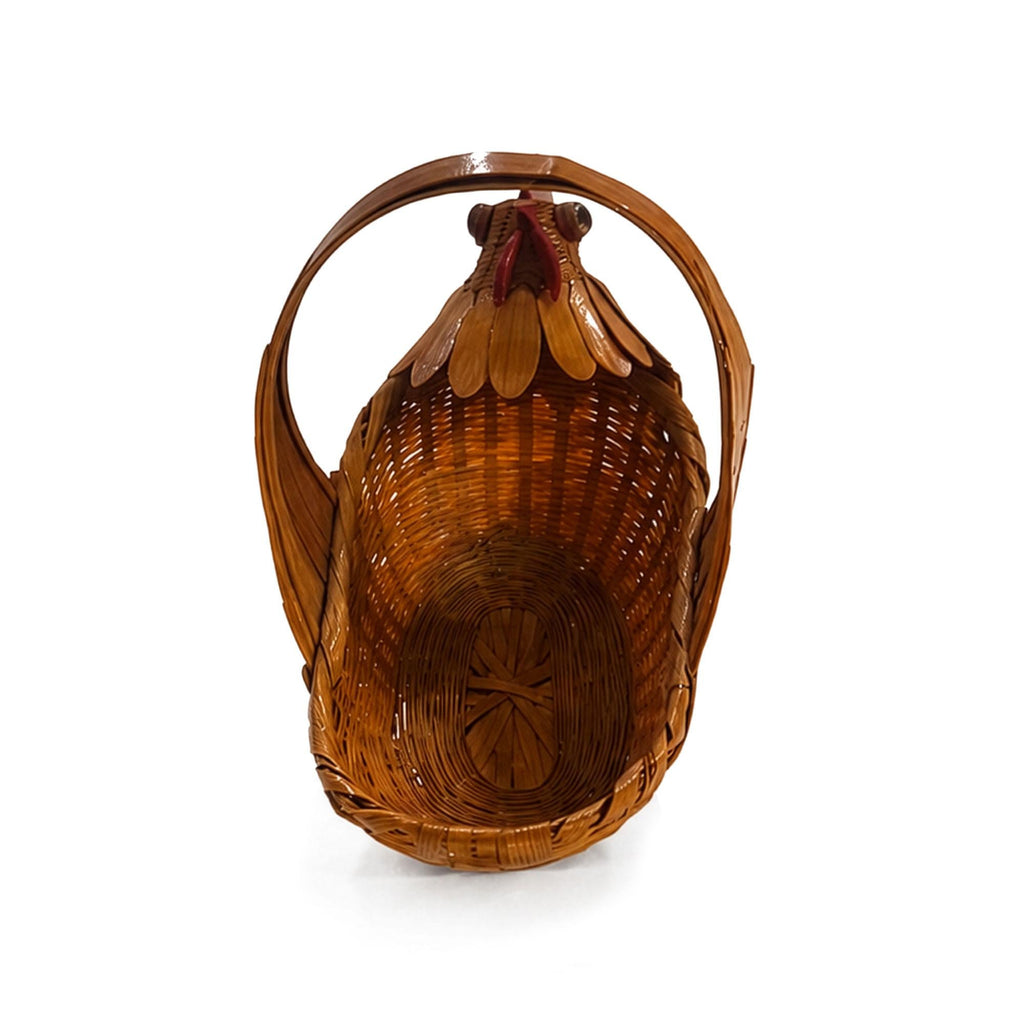 Vintage Handwoven Wicker Turkey Basket, Chinese Rattan, 1970s — image 11