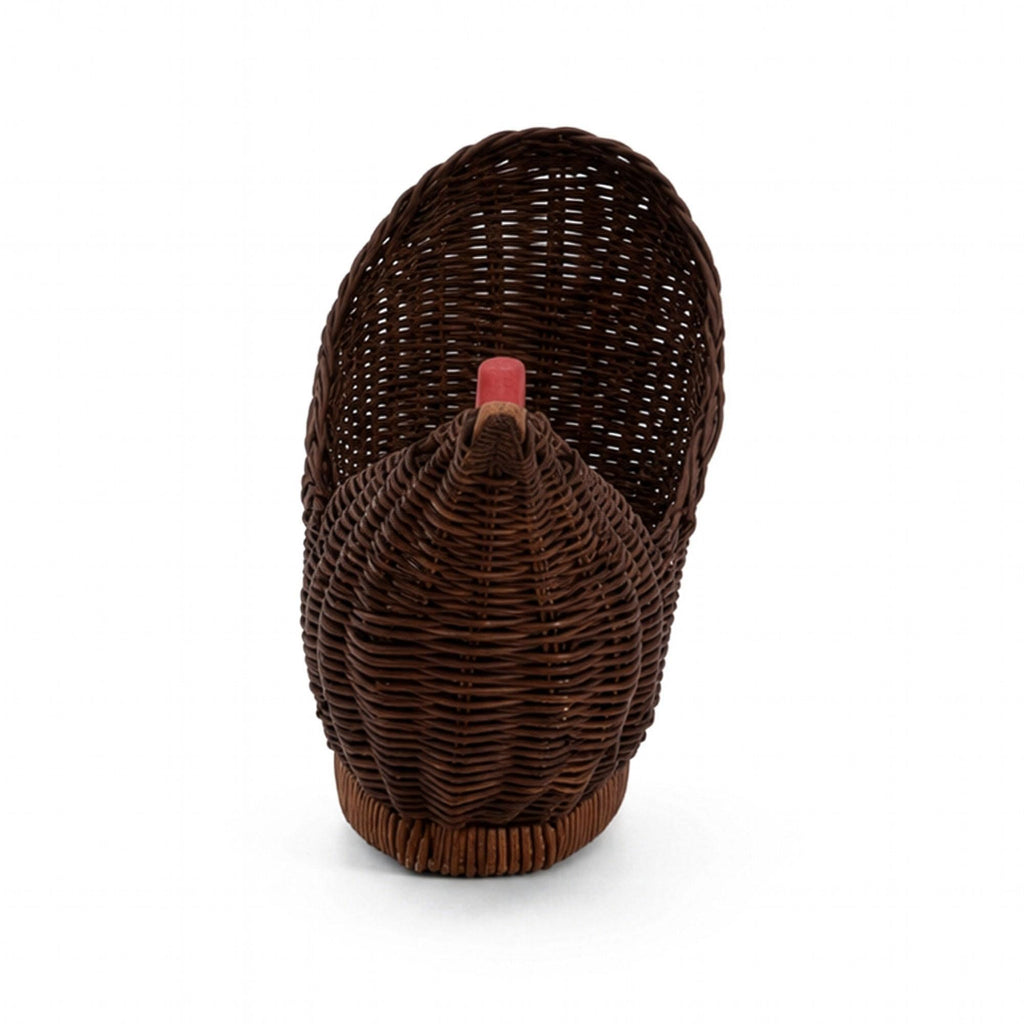 Vintage Chinese Wicker Hen Basket, Handwoven Rattan, 1970s — image 3