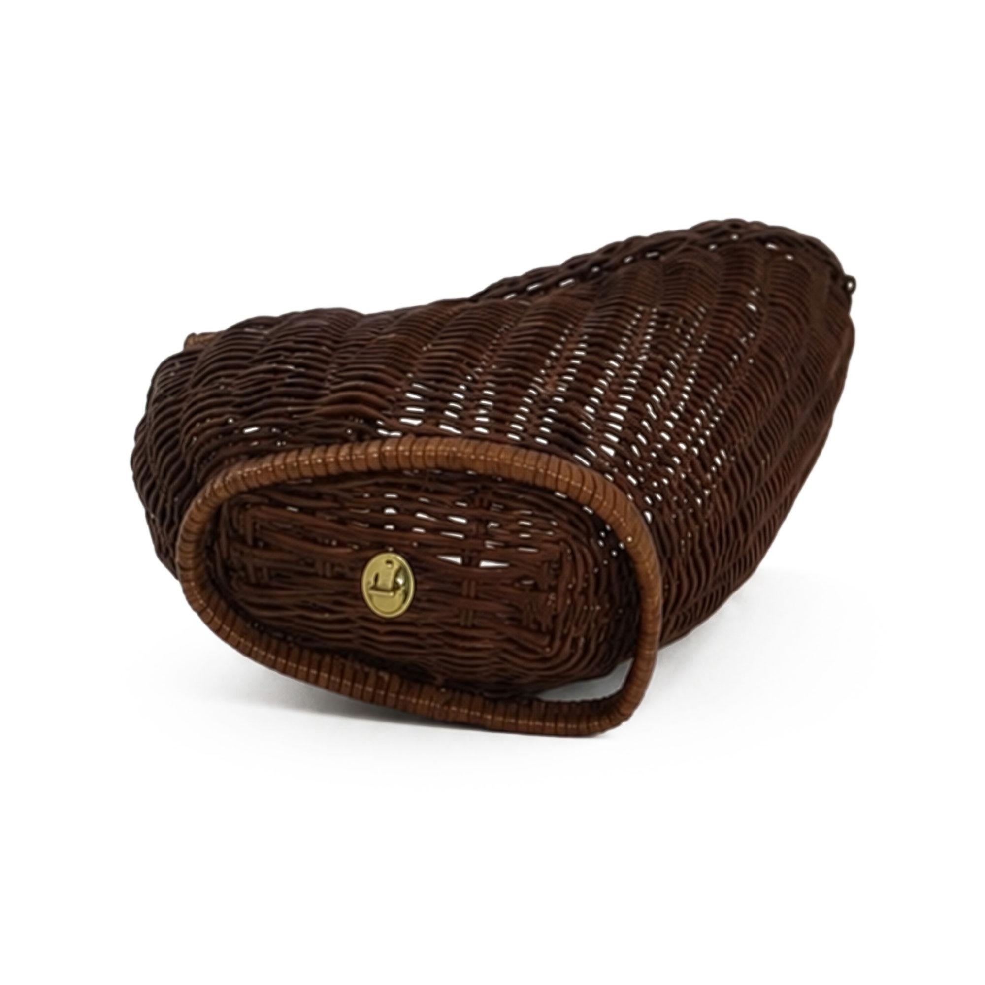 Vintage Chinese Wicker Hen Basket, Handwoven Rattan, 1970s — image 6