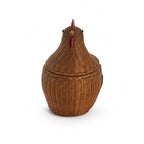 Chinese Wicker Hen Basket with Lid, Circa 1970s