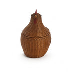 Vintage Chinese Wicker Hen Basket with Lid, Rattan and Bamboo, 1970s — image 3