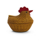 Vintage Chinese Wicker Hen Baskets, Handwoven Rattan, 1970s Folk Art — image 4
