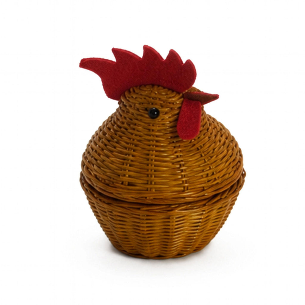 Vintage Chinese Wicker Hen Baskets, Handwoven Rattan, 1970s Folk Art — image 7