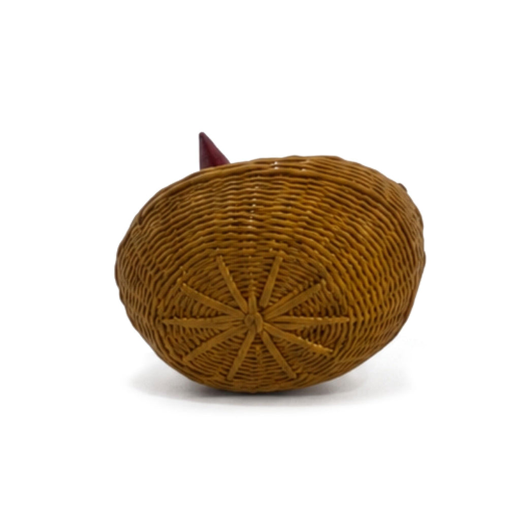 Vintage Chinese Wicker Hen Baskets, Handwoven Rattan, 1970s Folk Art — image 11