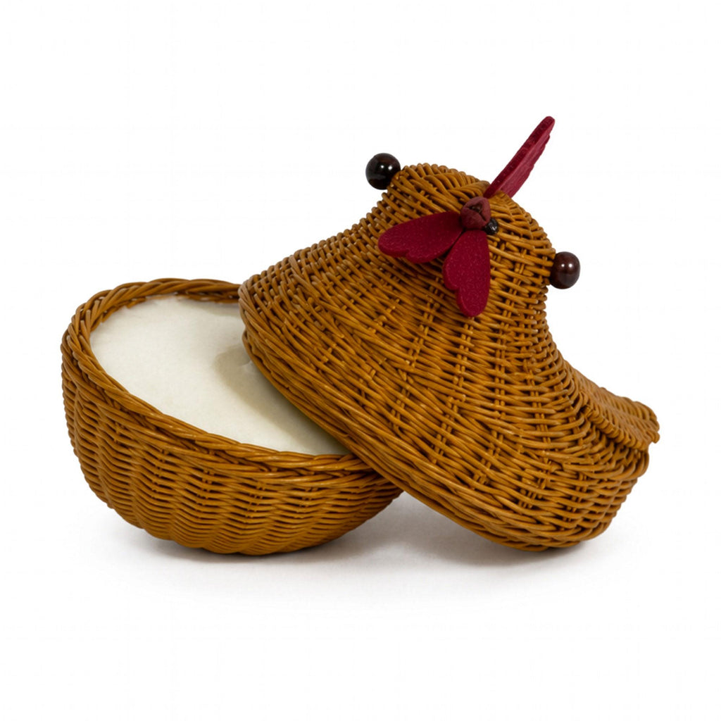Vintage Chinese Wicker Hen Baskets, Handwoven Rattan, 1970s Folk Art — image 12