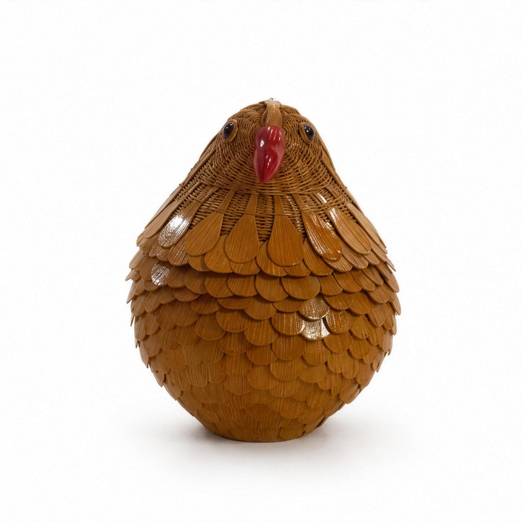 Vintage Chinese Wicker Quail Basket, Handwoven Rattan & Bamboo, 1970s — image 2