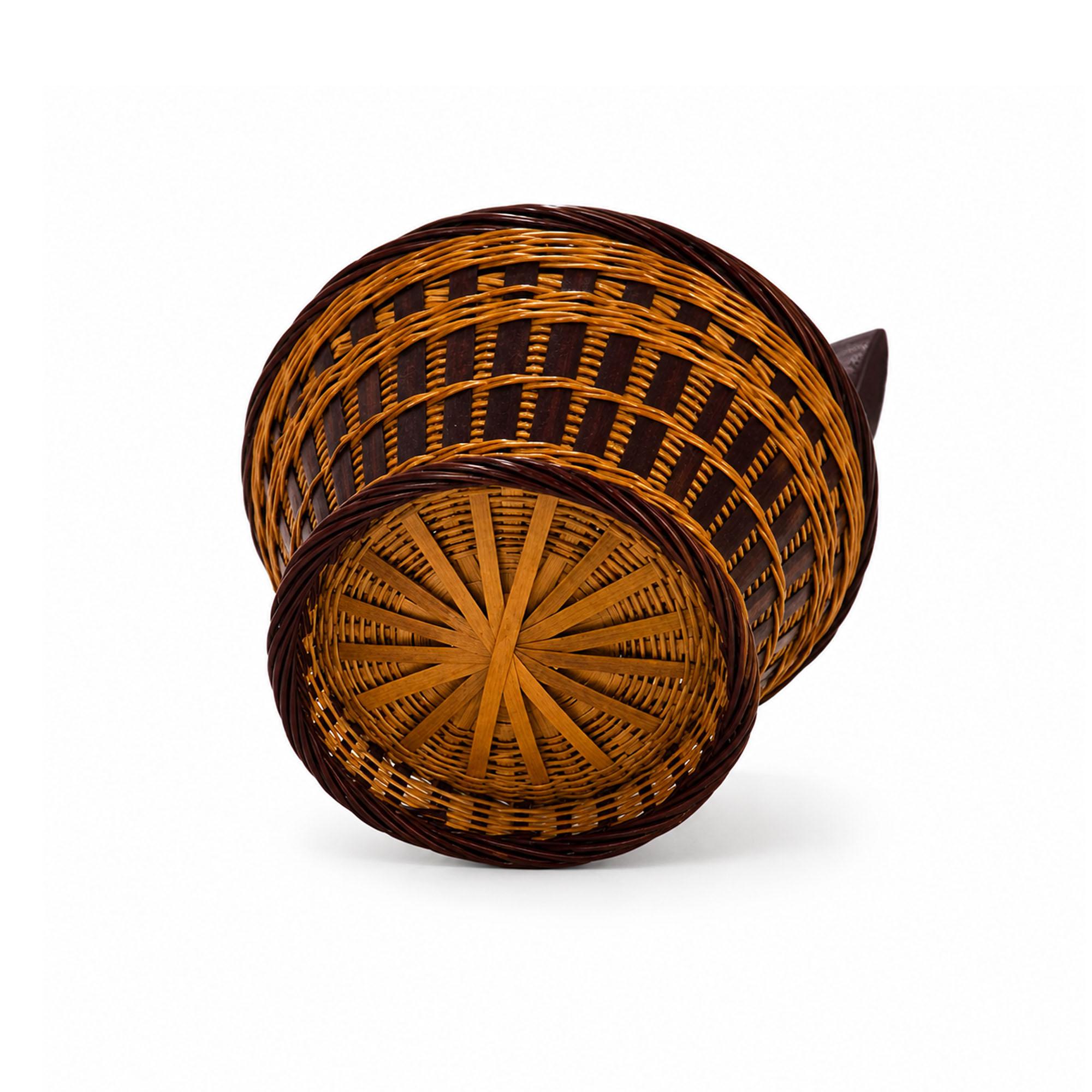 Vintage Chinese Wicker Hen Basket with Lid, Handwoven Rattan, 1970s — image 6