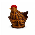 Vintage Chinese Wicker Hen Basket with Lid, Handwoven Rattan, 1970s — image 2