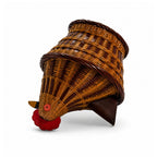 Vintage Chinese Wicker Hen Basket with Lid, Handwoven Rattan, 1970s — image 8