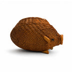 Vintage Chinese Wicker Pig and Bird Baskets, Rattan, Handwoven, 1970s — image 8