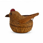 Vintage Chinese Wicker Pig and Bird Baskets, Rattan, Handwoven, 1970s — image 9