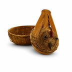 Vintage Chinese Wicker Pig and Bird Baskets, Rattan, Handwoven, 1970s — image 13