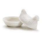 Small Vintage Milk Glass Hen on Nest Covered Dish, Circa 1970s