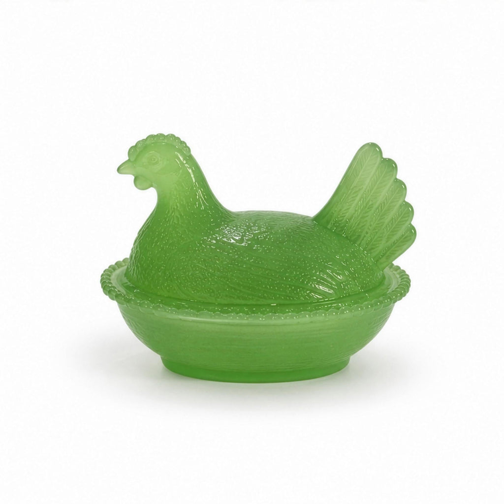 Jadeite Green Glass Hen on Nest Covered Dish, USA, 2020s — image 2