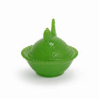 Jadeite Green Glass Hen on Nest Covered Dish, USA, 2020s