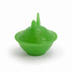 Jadeite Green Glass Hen on Nest Covered Dish, USA, 2020s