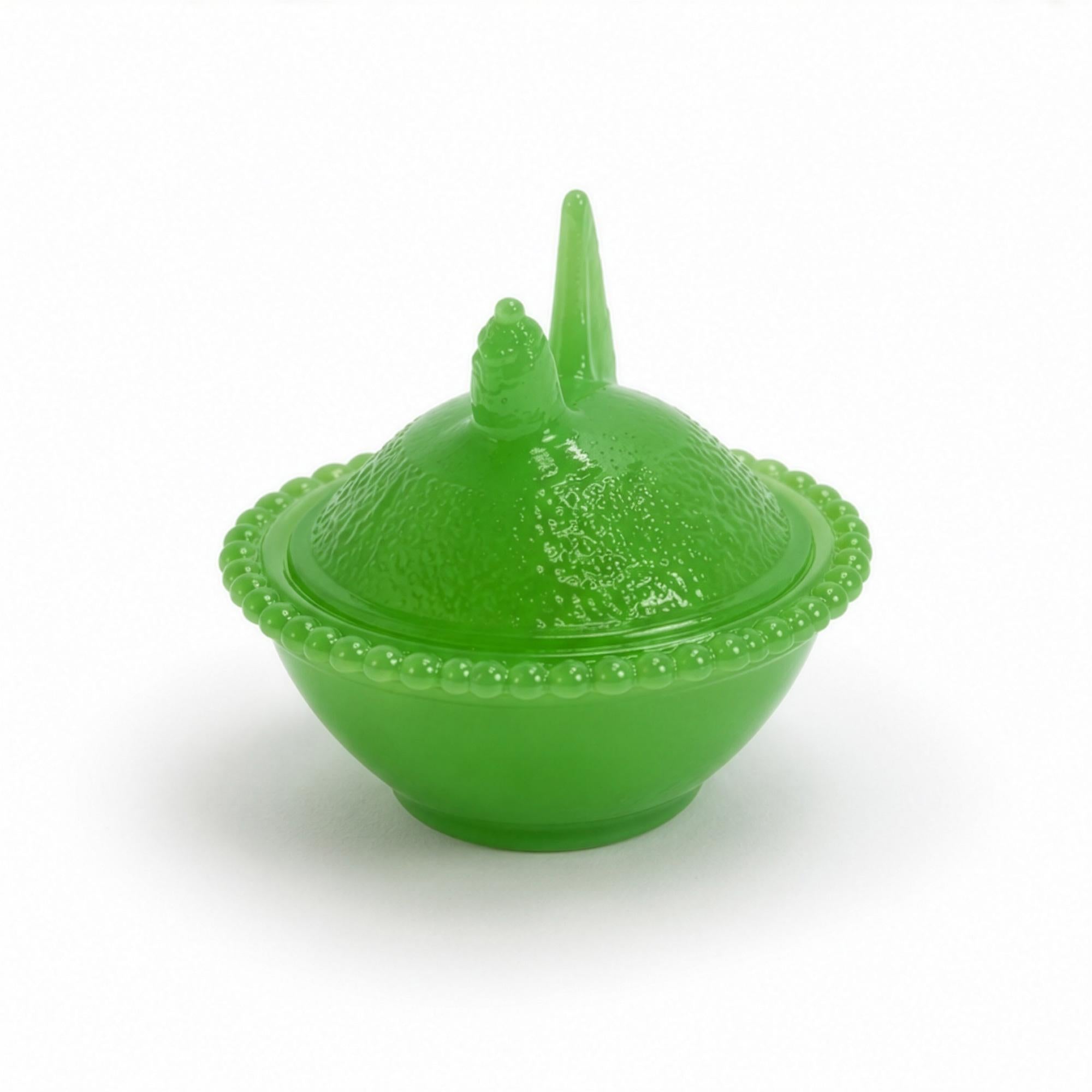 Jadeite Green Glass Hen on Nest Covered Dish, USA, 2020s — image 5