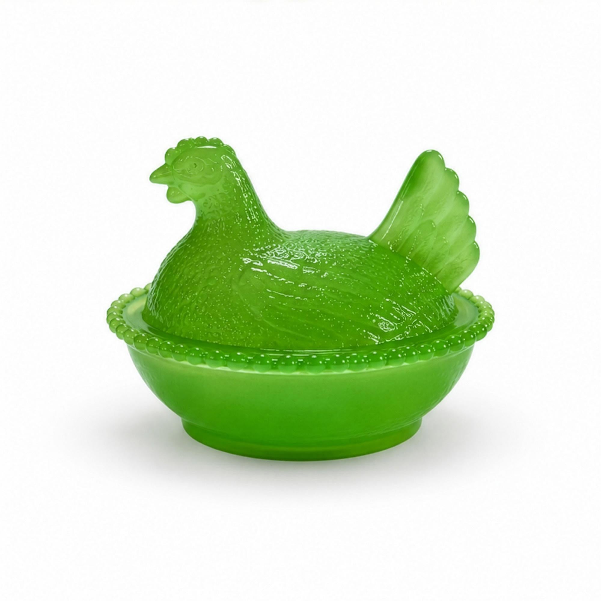 Jadeite Green Glass Hen on Nest Covered Dish, USA, 2020s — image 6