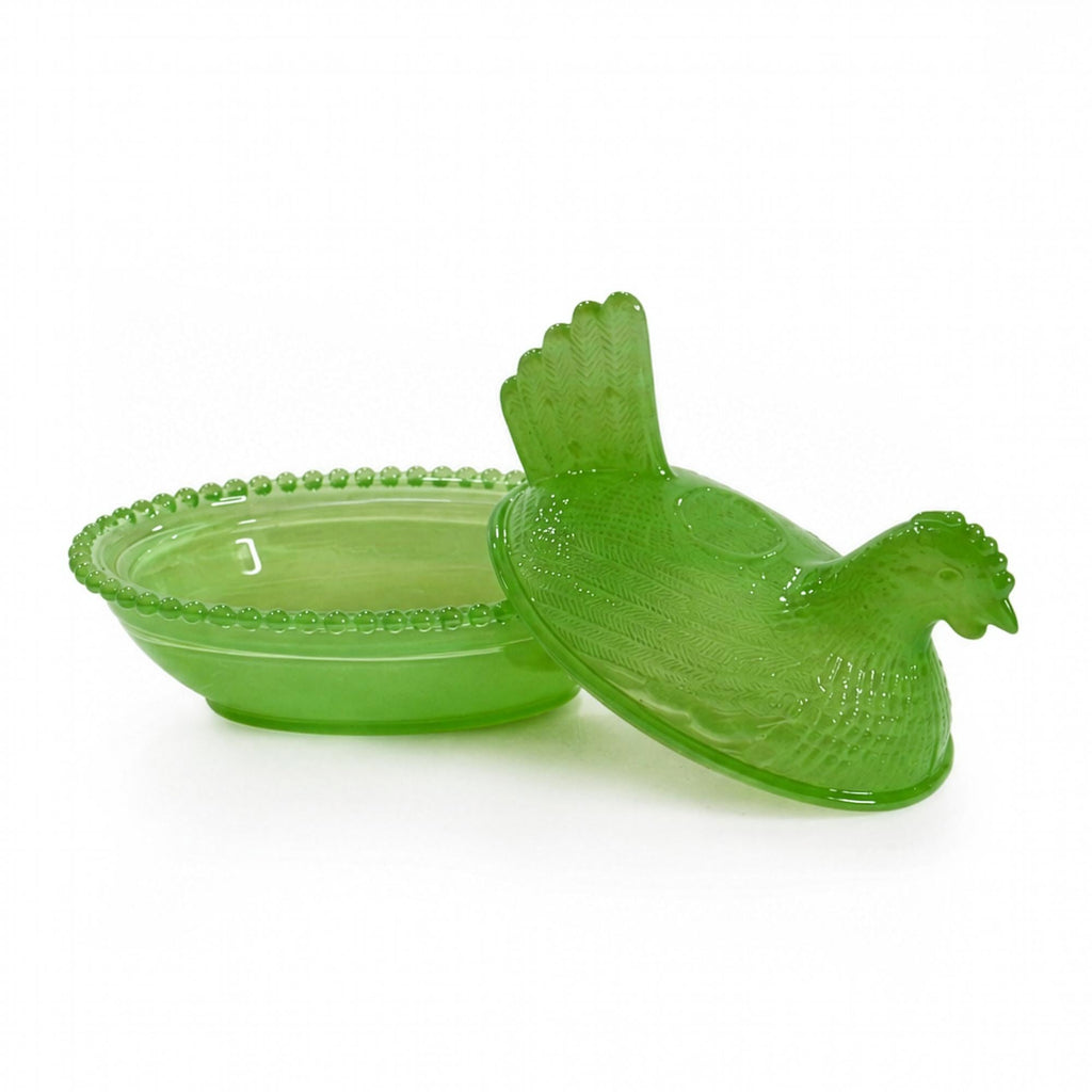 Jadeite Green Glass Hen on Nest Covered Dish, USA, 2020s — image 7