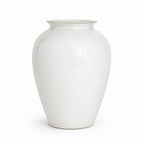 Vintage American White Glass Vase Collection, Set of 7
