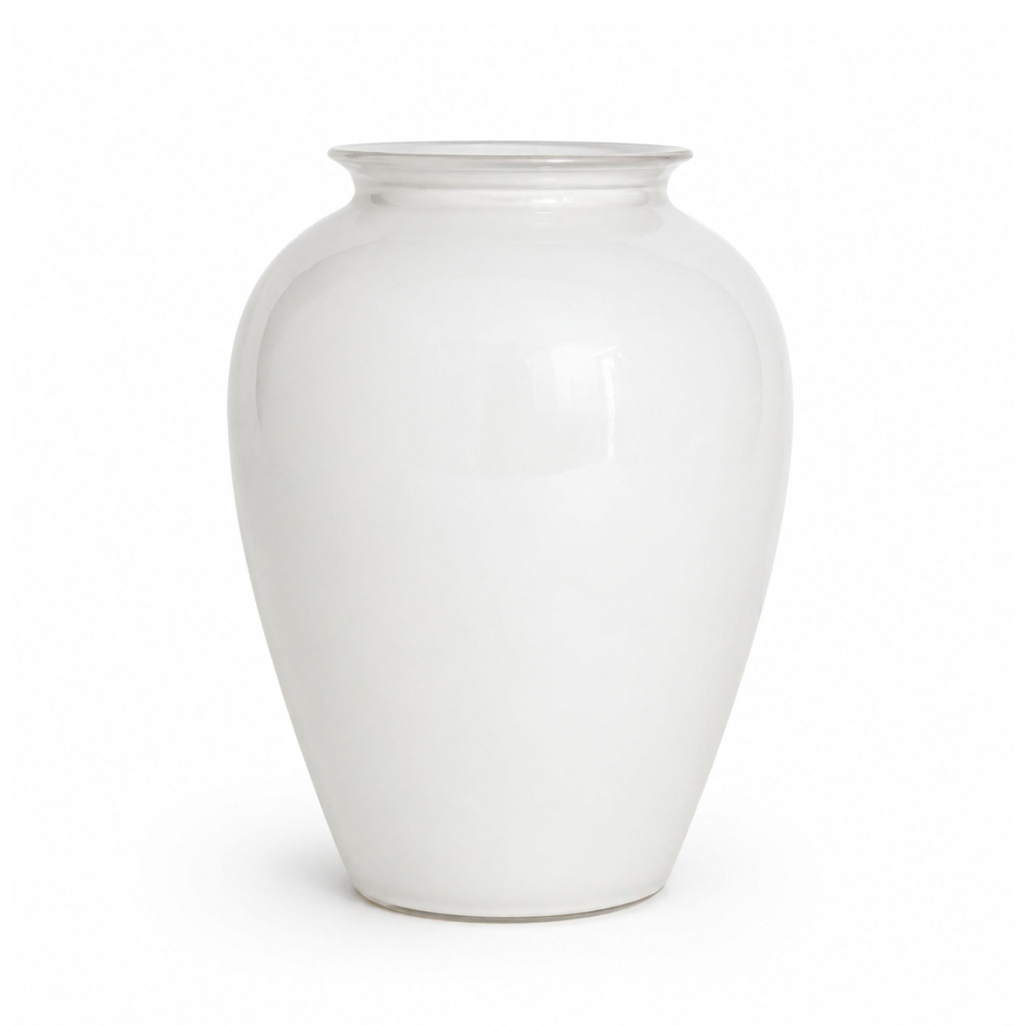 Vintage American White Glass Vase Collection, Set of 7 — image 2