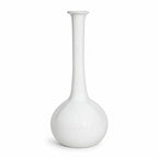 Vintage American White Glass Vase Collection, Set of 7
