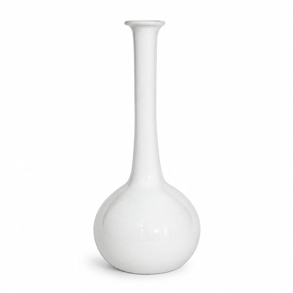 Vintage American White Glass Vase Collection, Set of 7 — image 4
