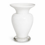 Vintage American White Glass Vase Collection, Set of 7