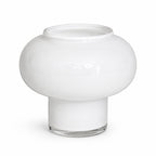 Vintage American White Glass Vase Collection, Set of 7