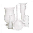 Vintage Frosted White Glass Vessel Set of Five, 1980s Modernist Design — image 2