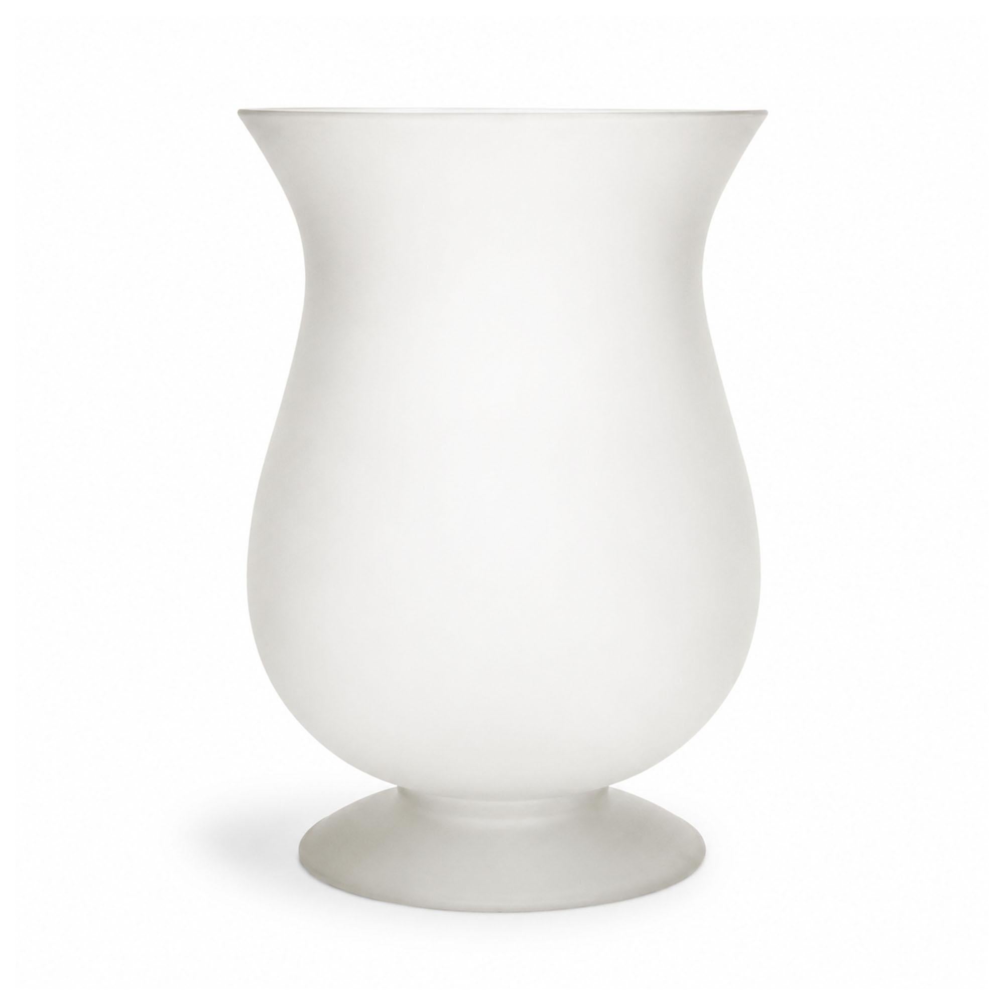 Vintage Frosted White Glass Vessel Set of Five, 1980s Modernist Design — image 3