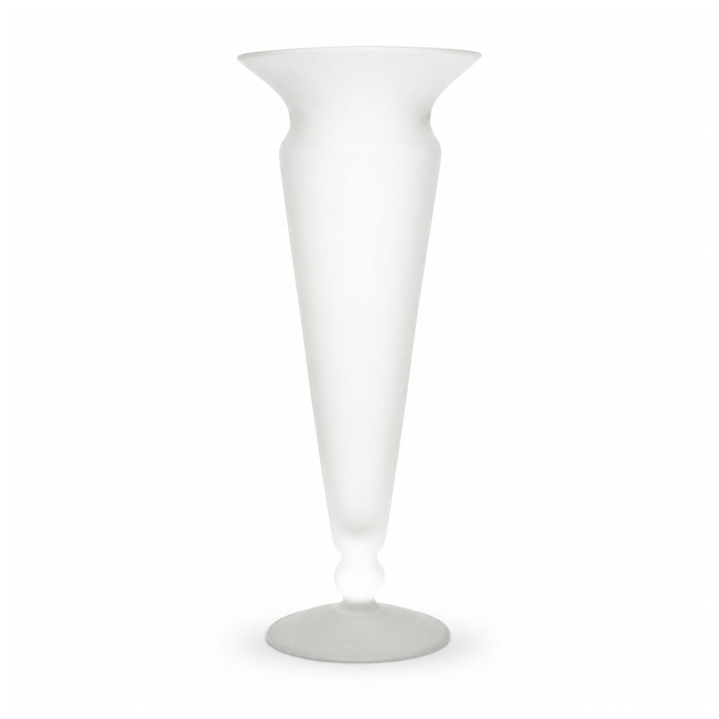 Vintage Frosted White Glass Vessel Group, Set of Five
