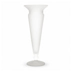 Vintage Frosted White Glass Vessel Set of Five, 1980s Modernist Design — image 4