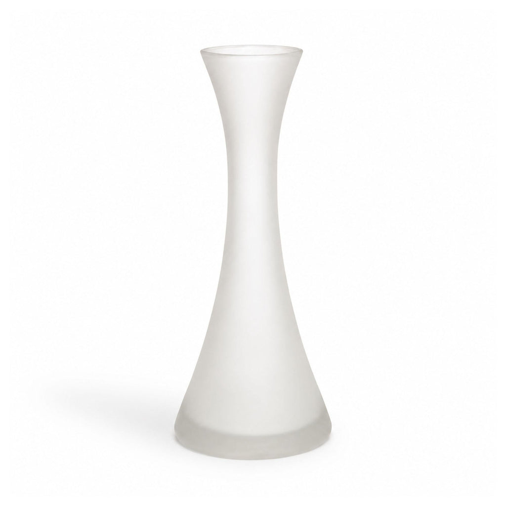 Vintage Frosted White Glass Vessel Set of Five, 1980s Modernist Design — image 6