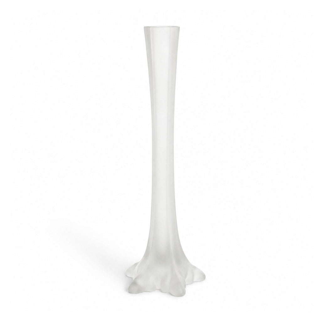 Vintage Frosted White Glass Vessel Set of Five, 1980s Modernist Design — image 7