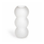 Vintage Frosted White Glass Vessel Set of Five, 1980s Modernist Design — image 8