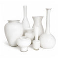 Vintage American White Glass Vase Collection, Set of 7
