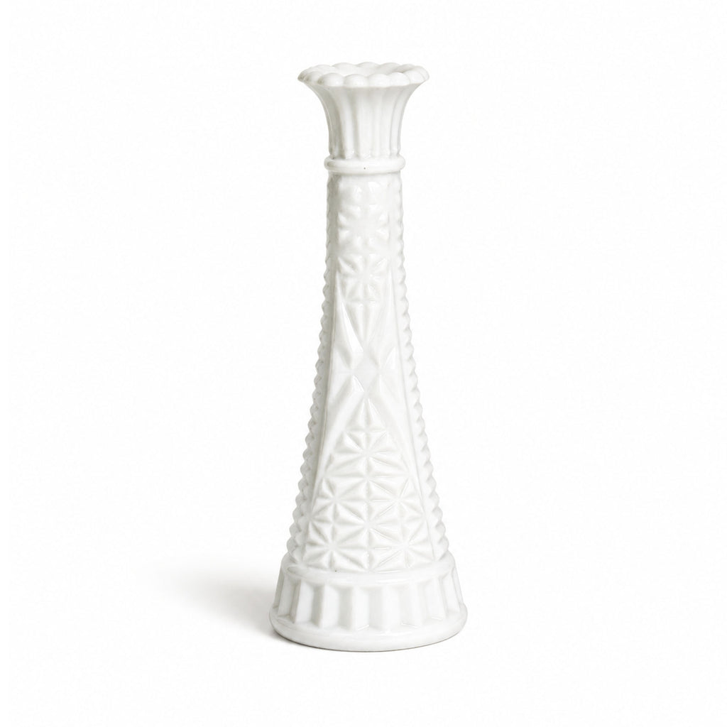 Vintage Milk Glass Bud Vases Set of Three, Mid-20th Century, USA
