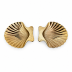 Antique Scallop Shell Salt Cellars in Silver & Gold, 1920 Tableware