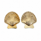 Antique Scallop Shell Salt Cellars in Silver & Gold, 1920 Tableware