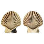 Antique Scallop Shell Salt Cellars in Silver & Gold, 1920 Tableware