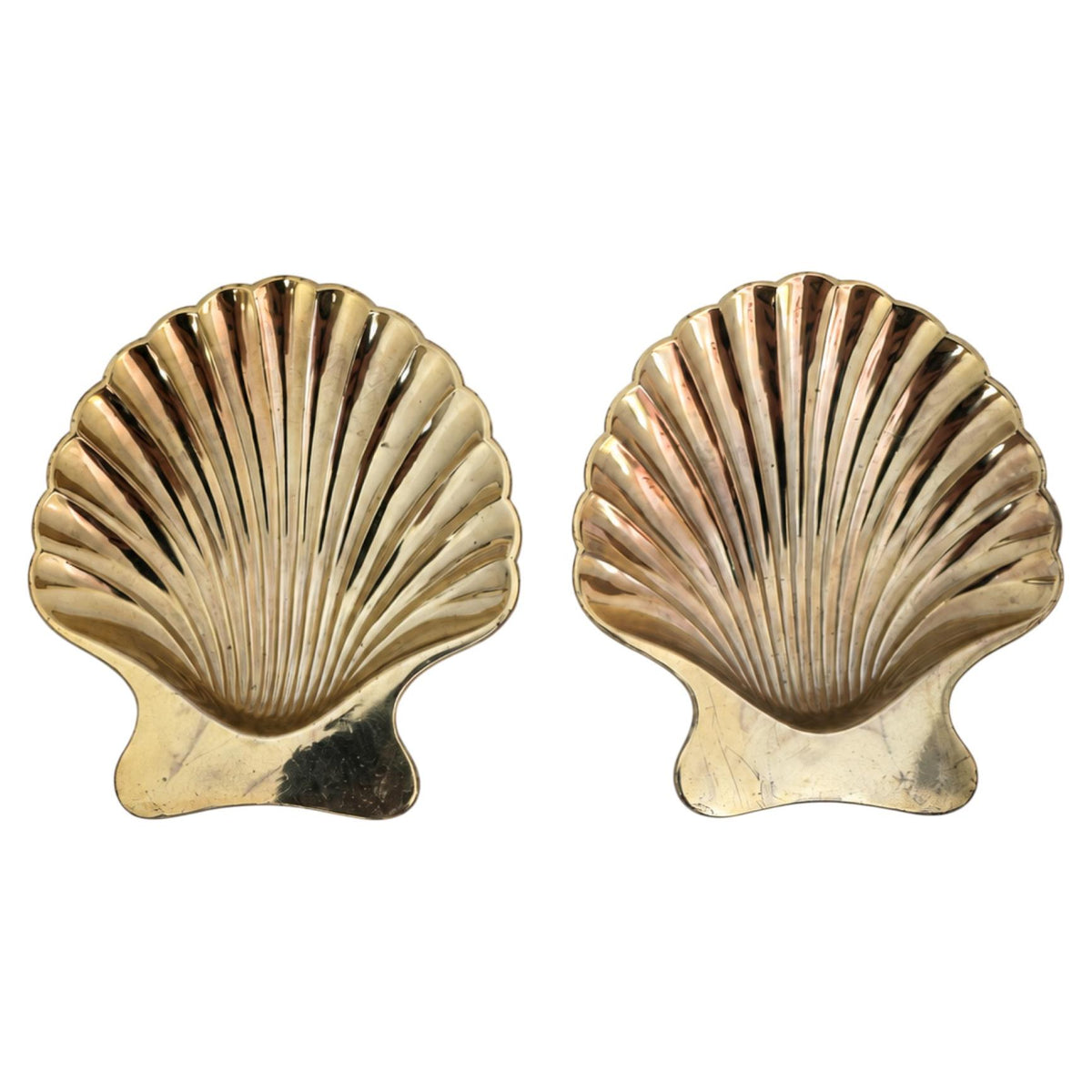 Antique Scallop Shell Salt Cellars in Silver & Gold, 1920 Tableware