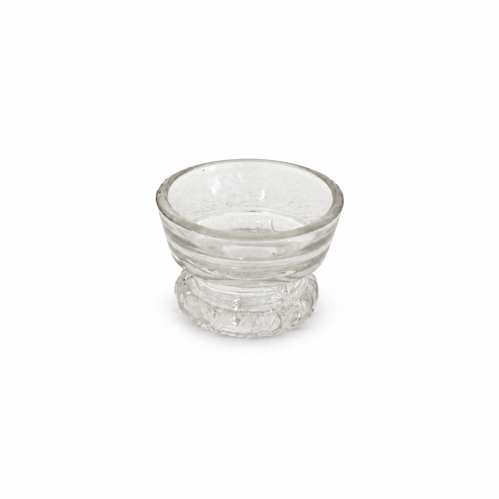 Vintage Glass Open Salt Cellars Set with Italian Brass Spoons