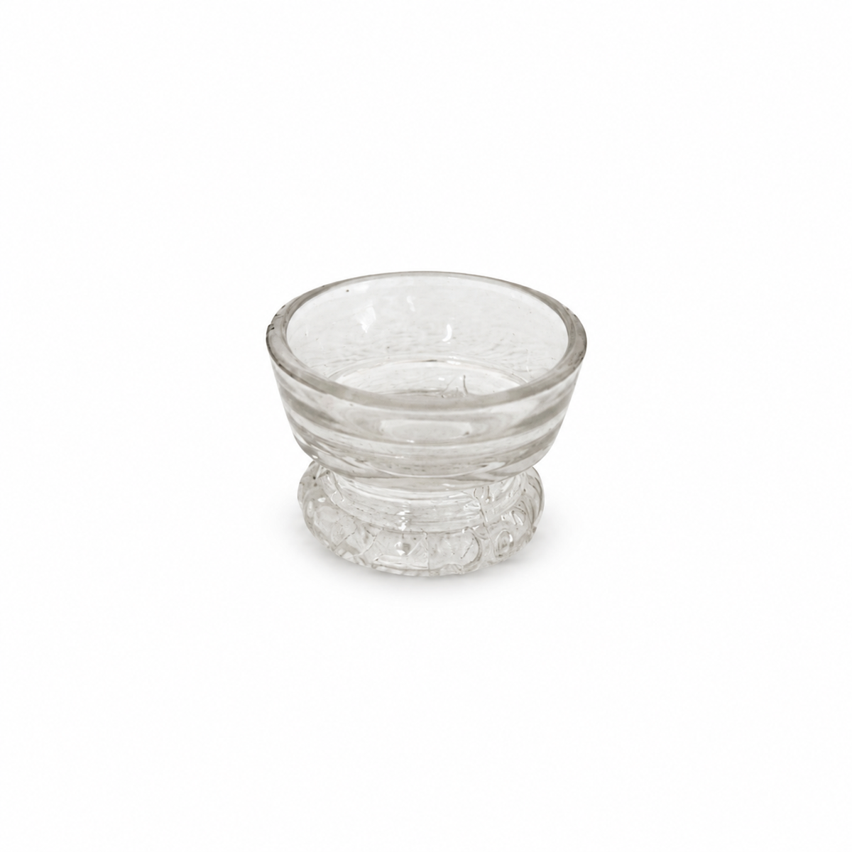 Vintage Glass Open Salt Cellars Set with Italian Brass Spoons