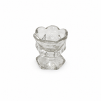 Vintage Glass Open Salt Cellars Set with Italian Brass Spoons